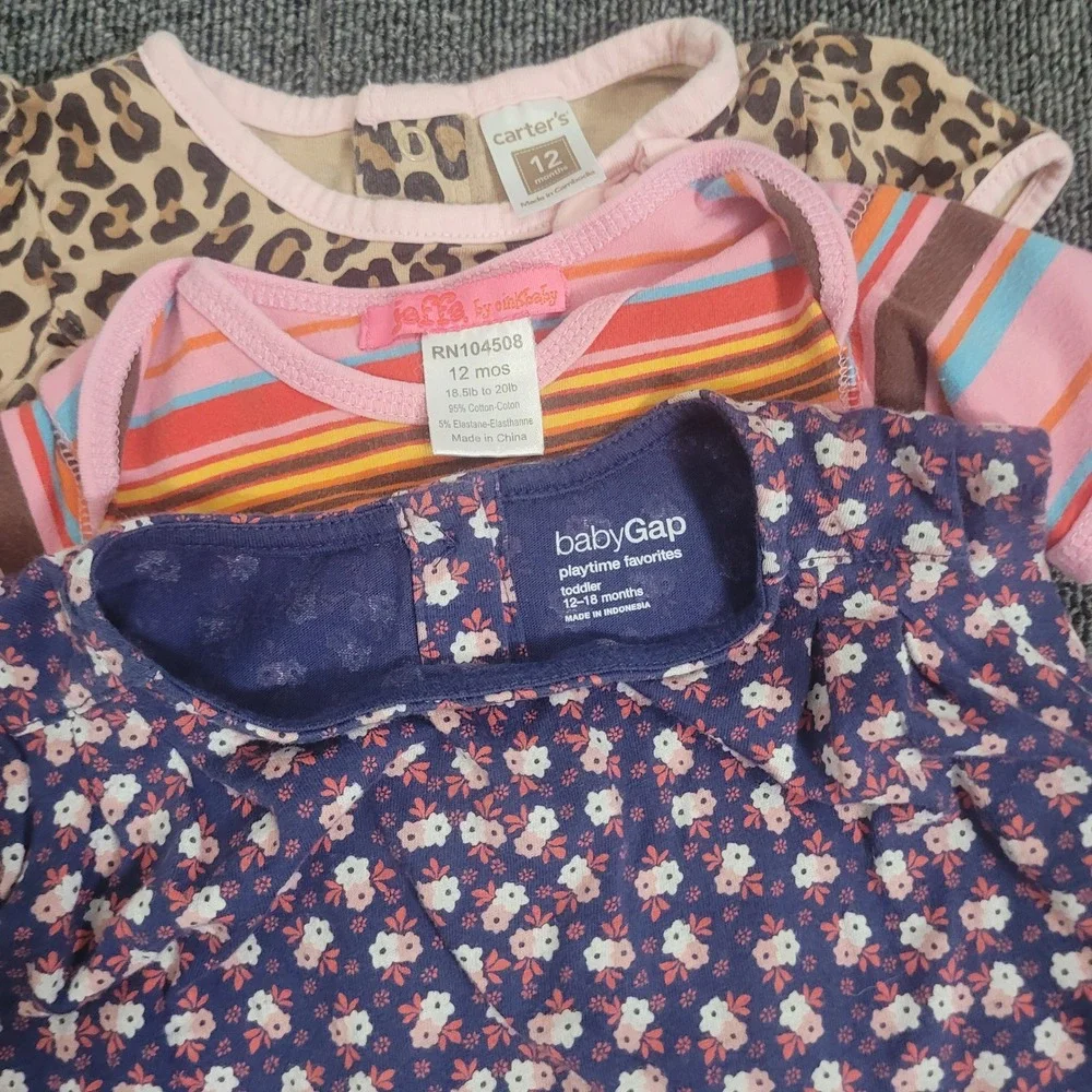 Gap Carters Talbots 12-24M Top Bundle Baby Girl Floral Plaid Leopard 7pc Lot